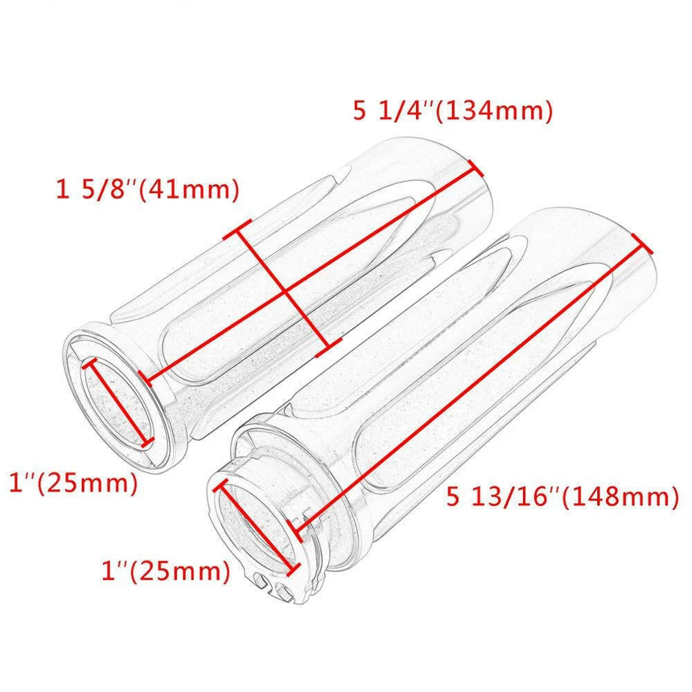 Black CNC 1" Handlebar Hand Grips For Harley Sportster Touring Dyna Softail VRSC