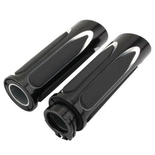 Load image into Gallery viewer, Black CNC 1" Handlebar Hand Grips For Harley Sportster Touring Dyna Softail VRSC