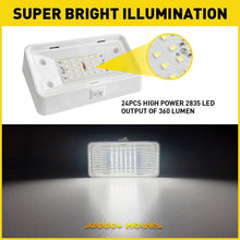 Load image into Gallery viewer, White / Amber Switch Color LED Awning Light Caravan RV Exterior Dome Lamp 1x