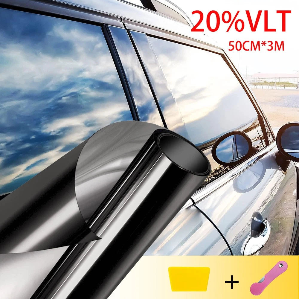 50cm x 300cm 20% VLT Dark Smoke Black Tint Film Window Tint Car Vinyl Roll DIY
