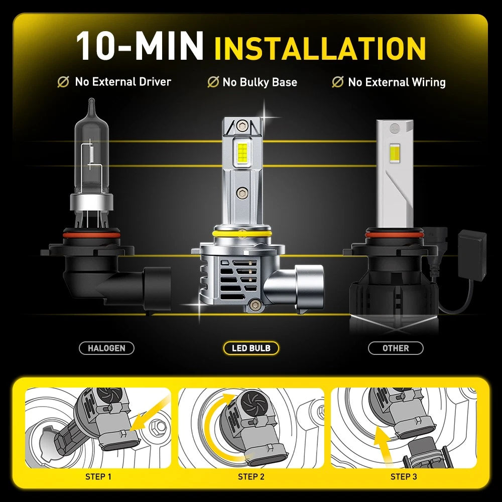 4X HB3 HB4+9005 9006 LED Headlight Globes High Low Beam Canbus Error Free Bulbs