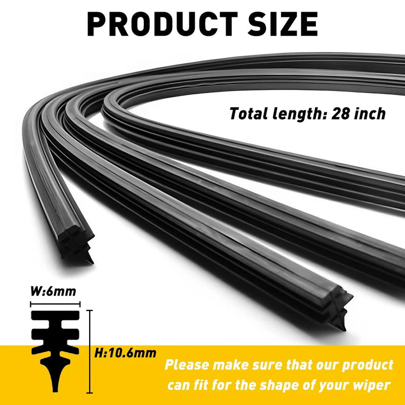 4x 28" Silicone Wiper Blade Refills Universal Windshield Inserts