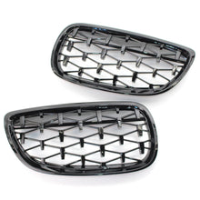 Load image into Gallery viewer, Gloss Black Diamond Style Kidney Grille Grill For BMW E92 E93 06-10 Pre-facelift