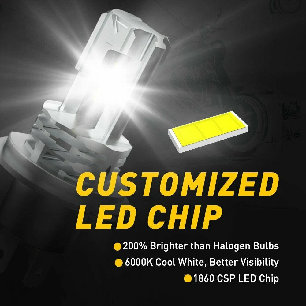 AUXITO Motorcycles 9003 H4 LED High Headlight Bulbs Low Beam Fanless 3000LM 1PCS