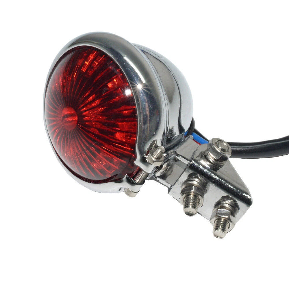 LED Rear Motorcycle Black Brake Tail Light For Harley Bobber Chopper Cafe Racer
