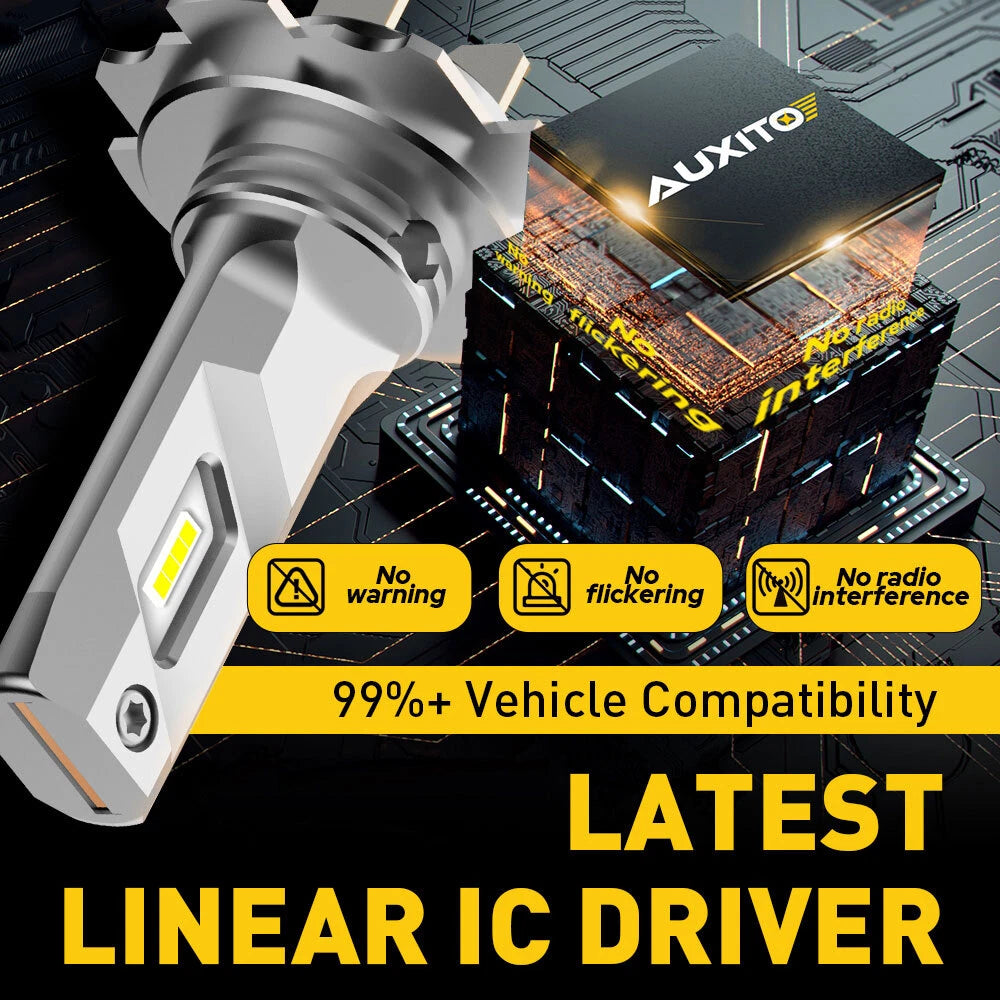 AUXITO Pair H7 LED Headlight Bulbs Kit Lamp Globes Hi Low Beam 6500K White A