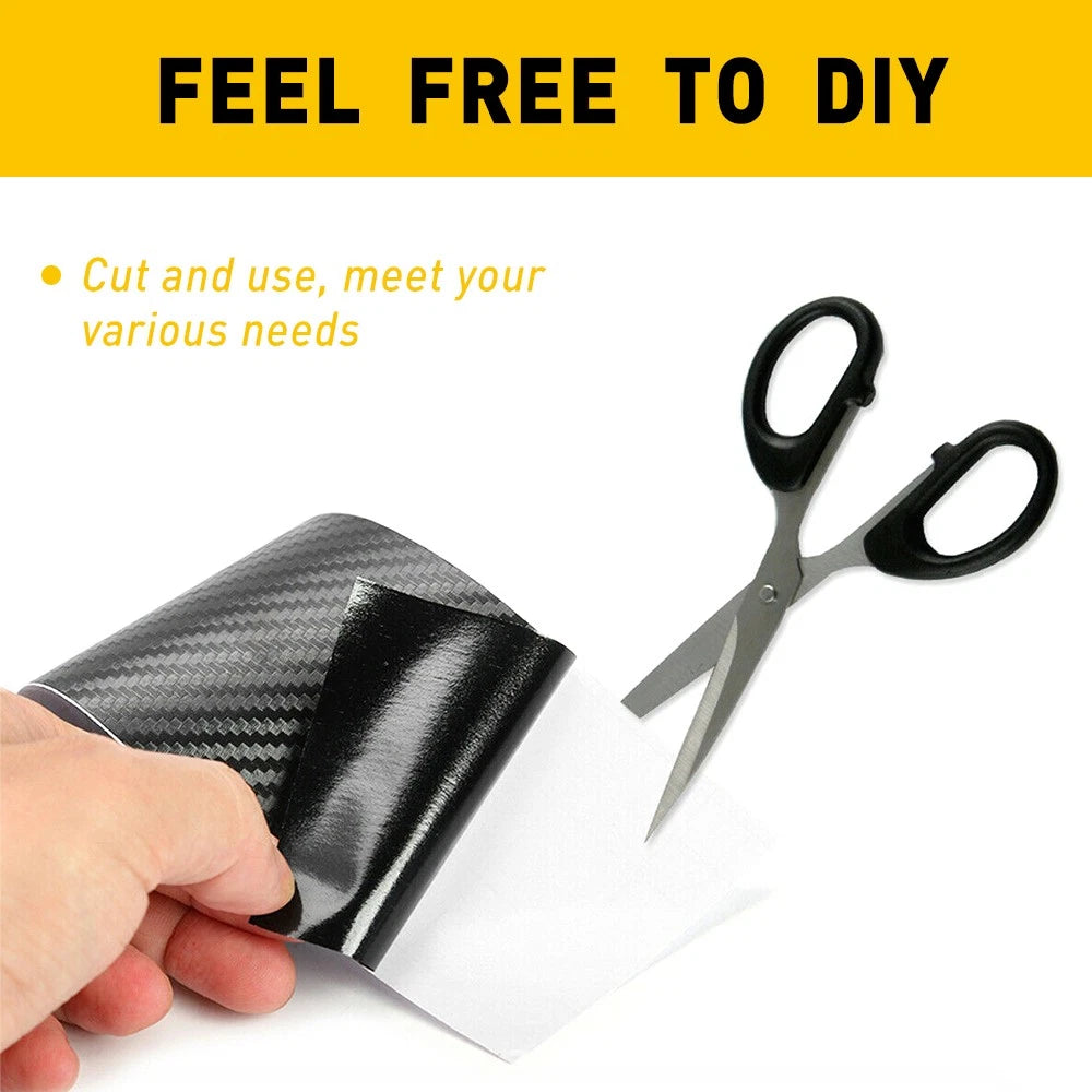 7D High Black Gloss Carbon Fibre Fiber Vinyl Car Bubble Wrap Air Release Film AU