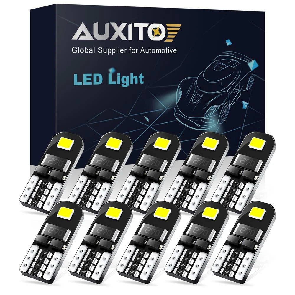 10X AUXITO CANBUS T10 LED Wedge Parker License Plate Light Globes W5W 194 168