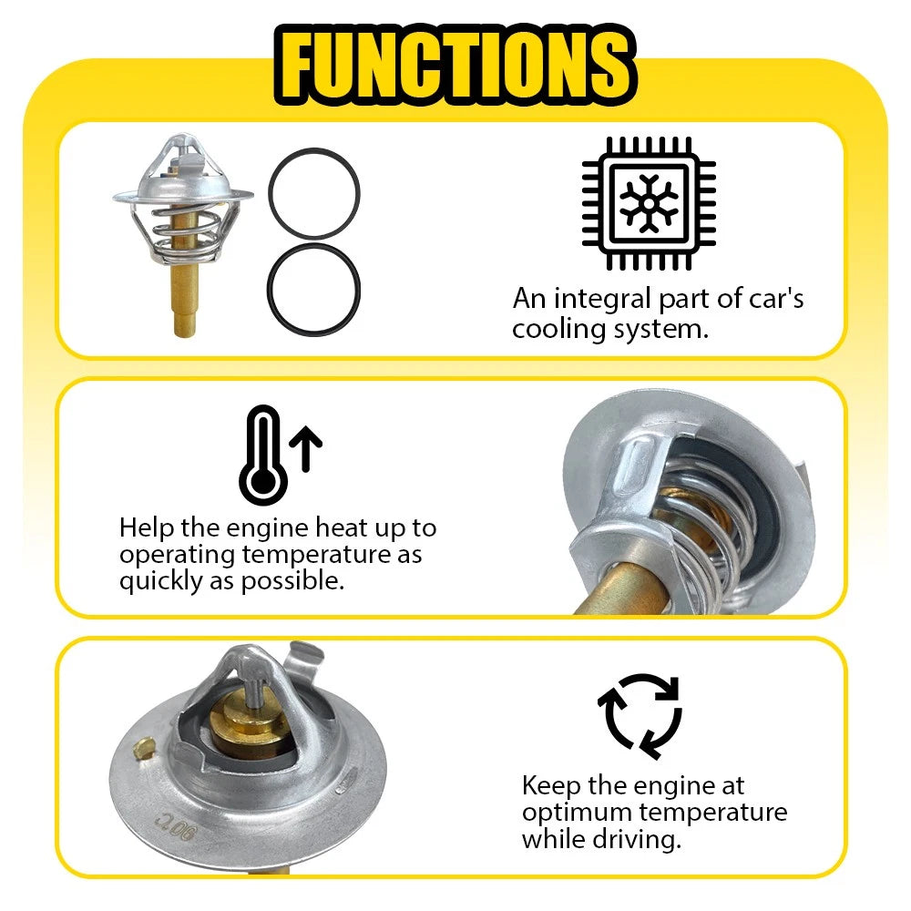 2x Thermostat With 2 O-ring Seal for Mercedes C-Class W203 W204 CL203 W211 R171