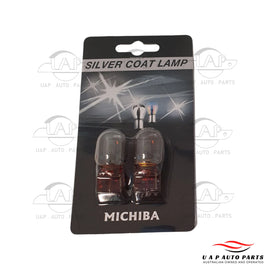 T20 WY21W Amber Wedge Silver Coating Indicator Light Bulb Globe 7440 2pc pack