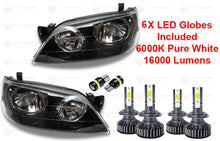 Load image into Gallery viewer, LED Black Headlights Pair For Ford Falcon BA BF XT Brand New Replacement Set