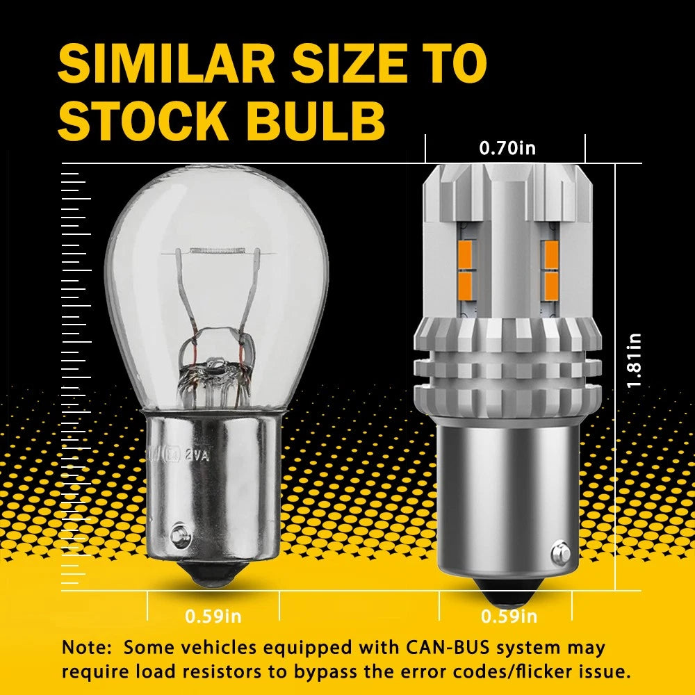 2-10x BA15S 1156 P21W LEDS TURN SIGNAL LIGHT INDICATOR CANBUS BULB GLOBE NEWA