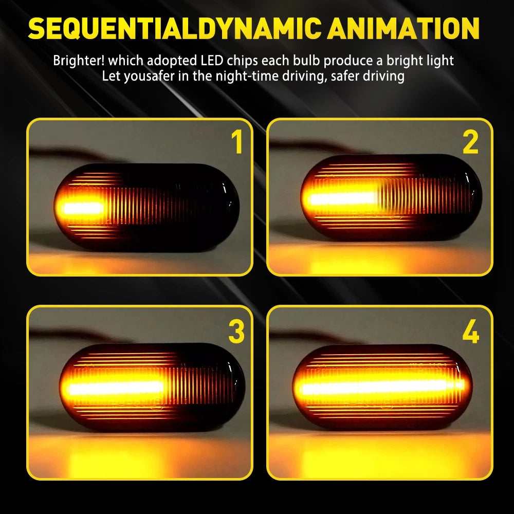 4x LED Side Marker Indicator Lights Lamp For Nissan Note 06-12 Smoked Amber