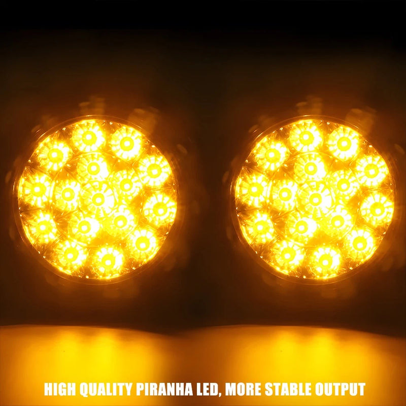 4" Round LED Tail Lights Stop Indicator for Trailer Truck Caravan