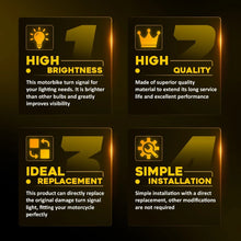 Load image into Gallery viewer, Chrome Mini Bullet Motorcycle Turn Signal Tail Lights Amber Indicator For Harley