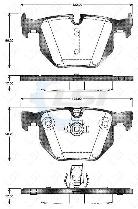 Rear European Brake Pads & 320mm Disc Rotors – BMW E60 520, 523, 530 (Vented)