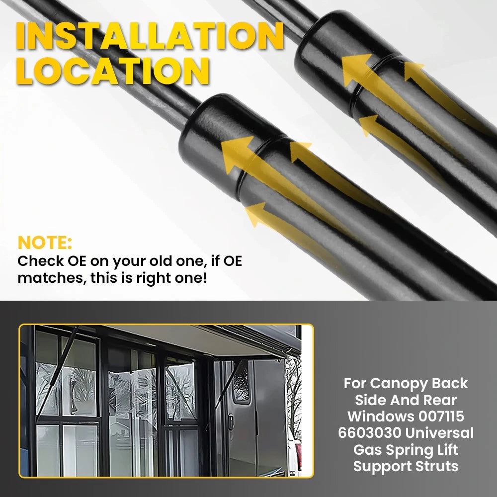 2 x NEW Gas Struts suit ARB Canopy SIDE window 285mm long 007115 6603030 AU