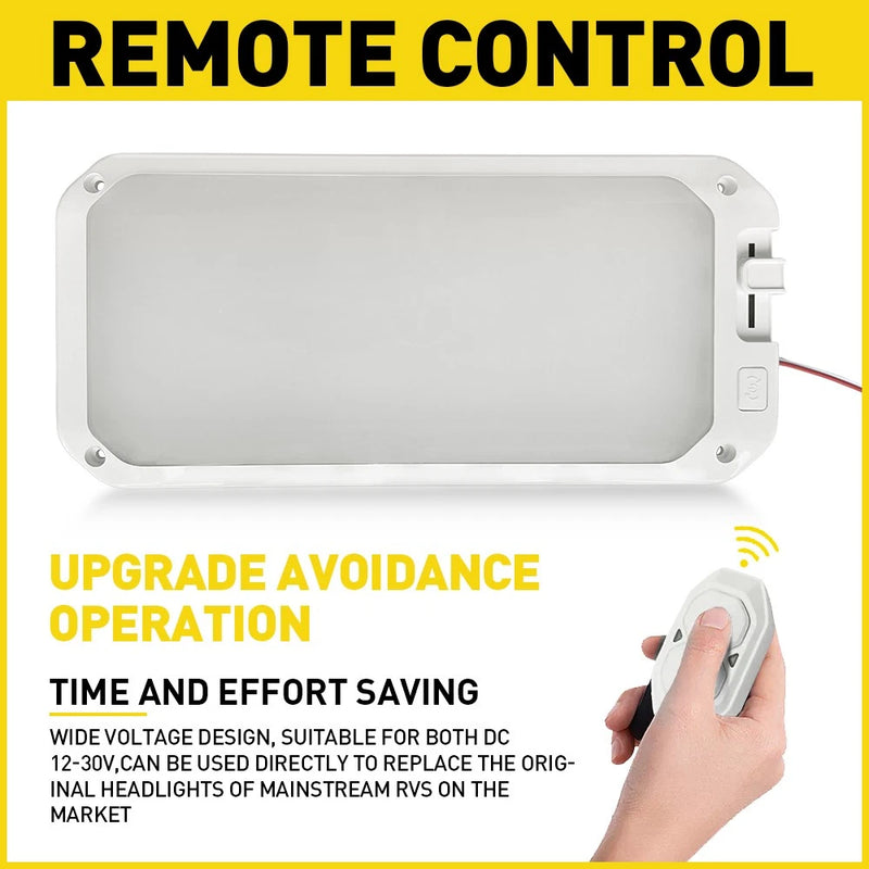 2x 12-30V LED Interior Ceiling Lights with Remote for RV Caravan Boat