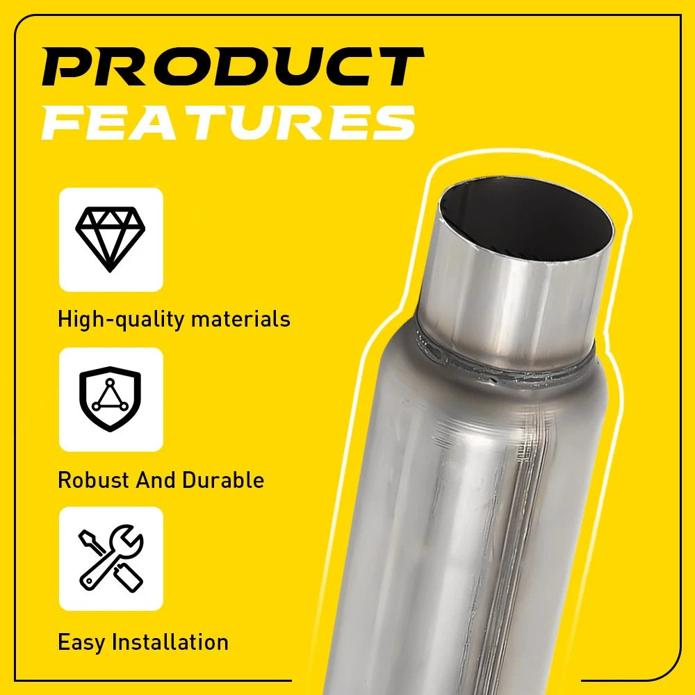 3 inch Exhaust Hotdog Resonator Muffler Glass Pack Stainless Steel 12" Long