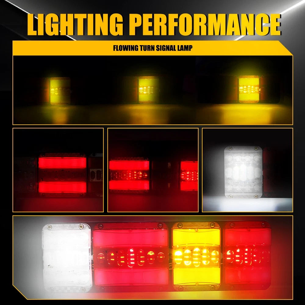 4X Submersible/Waterproof 122 LED Stop Tail Lights Kit Boat Truck Trailer lights