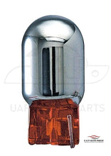 Load image into Gallery viewer, T20 WY21W Amber Wedge Silver Coating Indicator Light Bulb Globe 7440 2pc pack