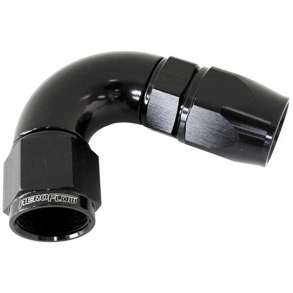 Aeroflow AF574-08DBLK 120 degree -8AN black PTFE full flow hose end fitting