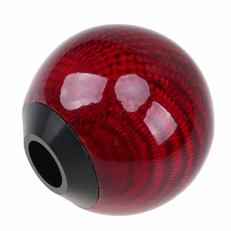 Red Carbon Fiber Gear Shift Knob Round Ball Shape Universal for Manual Cars ST