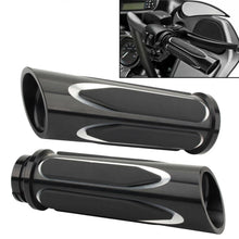 Load image into Gallery viewer, Black CNC 1" Handlebar Hand Grips For Harley Sportster Touring Dyna Softail VRSC