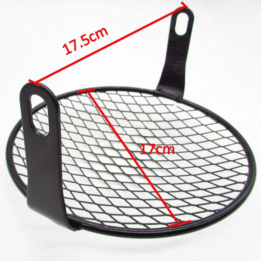 6.5in Headlight Mesh Grill Guard Motorcycle Headlamp Light Metal Cover Protecter