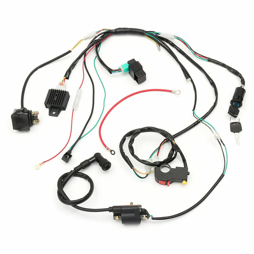 Wiring Harness Loom Solenoid Coil CDI For 50cc 110cc 125cc PIT Quad Dirt Bike ST