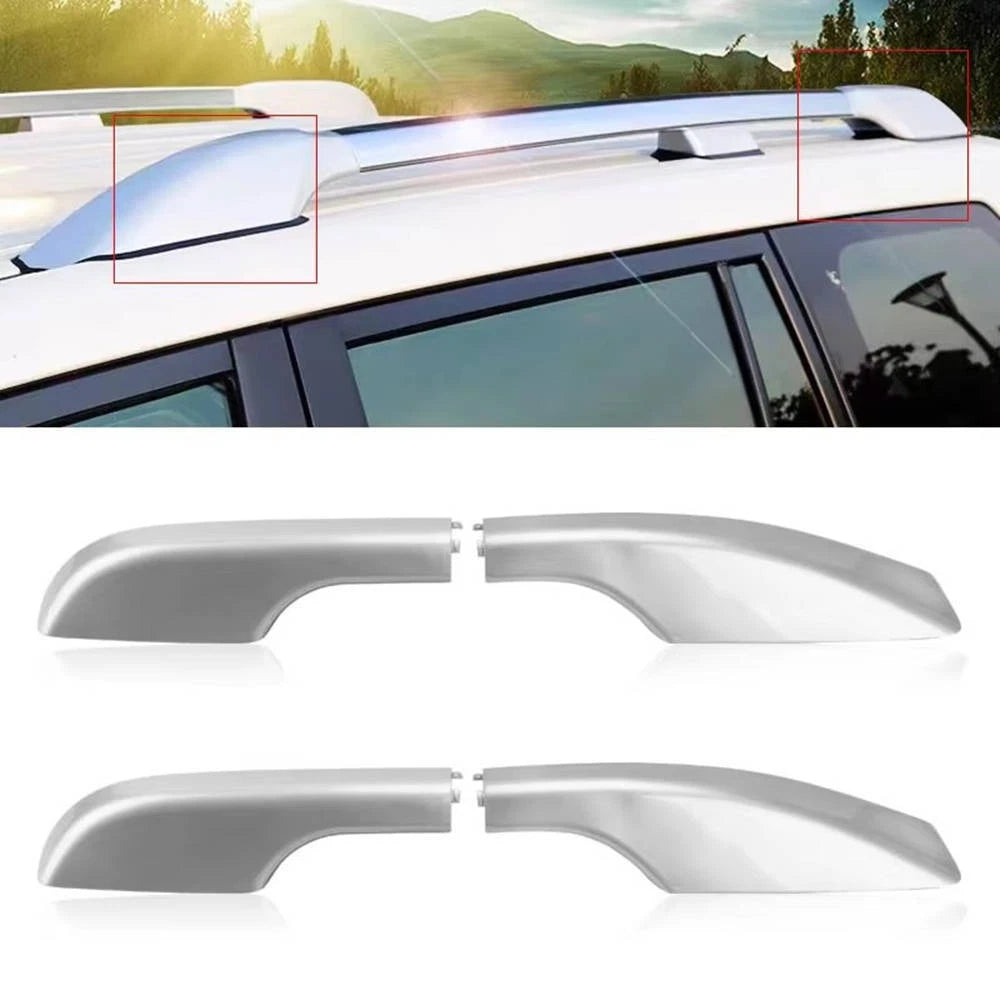 4X Silver Roof Rack Rail End Cover For Toyota for Landcruiser LC200 2008-2021 ST