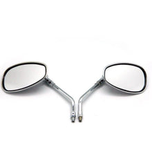 Load image into Gallery viewer, Motorcycle Rear View Mirrors Chrome Oval Side Mirrors 10mm Thread Universal ST