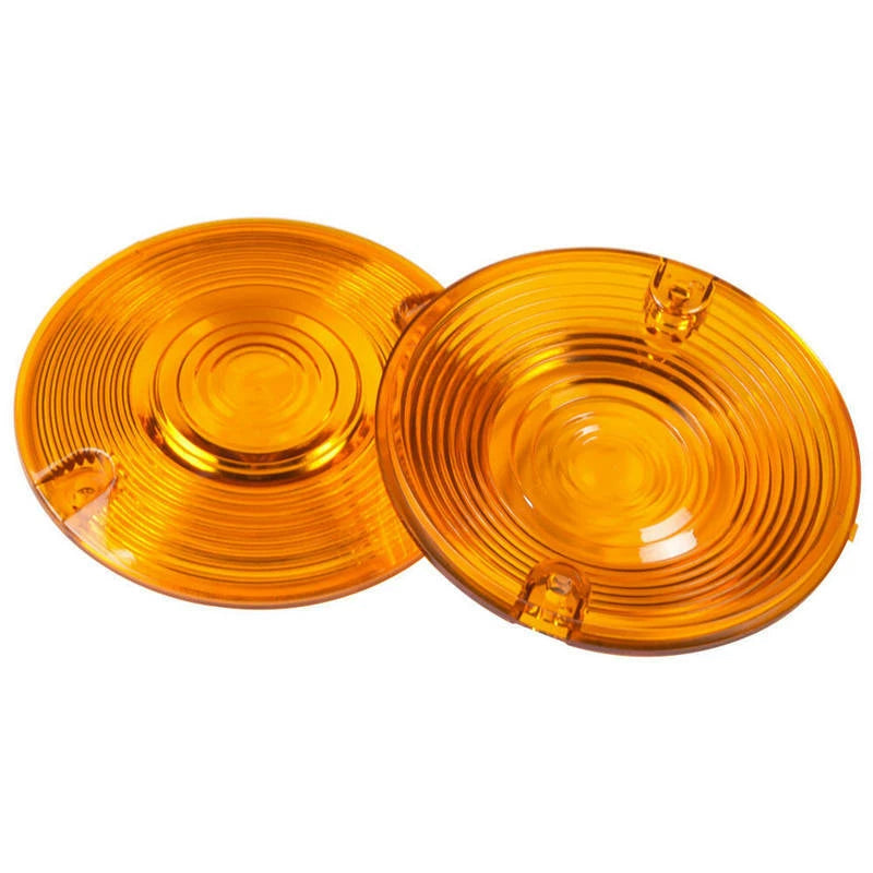 2 Flat Turn Signal Light Indicator Amber Lens Cover For Harley Touring 1986-2018