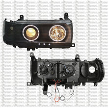 Load image into Gallery viewer, BLACK Angel Eye Projector HeadLights LED For Toyota Landcruiser 80 Series 90-98