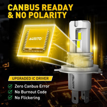 Load image into Gallery viewer, 2-10x AUXITO H4 LED Headlight Globes Kit Hi/Low Beam 30000LM Brighter White NEWA