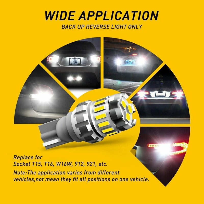 AUXITO T15 912 921 CANBUS LED Reverse Light Bulbs 6500K White 4-Pack