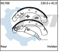 Rear Brake Shoes set for Holden Combo XC Series 1.4 1.6 2002-2013