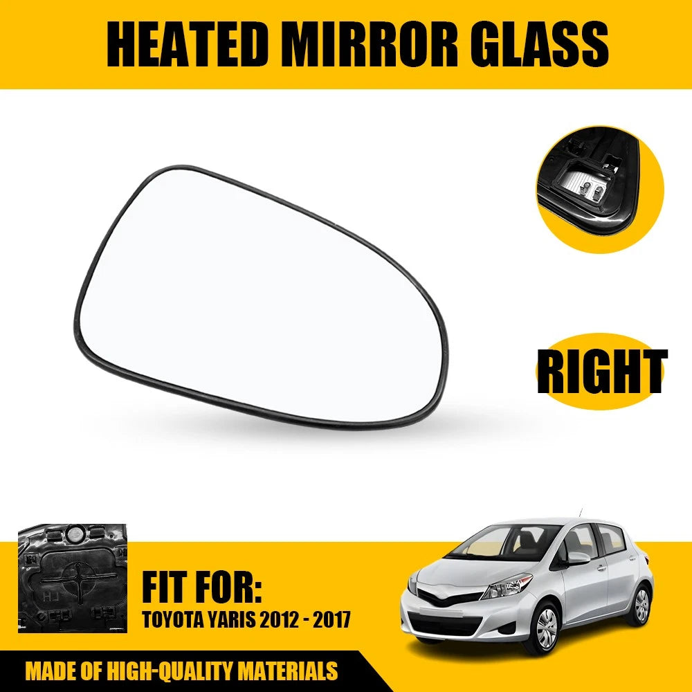 RIGHT DRIVER RH SIDE MIRROR GLASS FOR Toyota Yaris 2012 - 2017 w/ Plate Heated