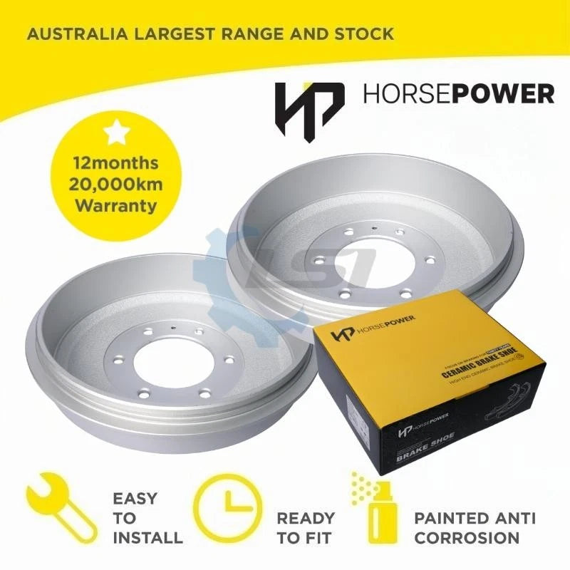 Rear brake drum and shoe kit for Isuzu D Max TF 2008-2018, 295mm diameter