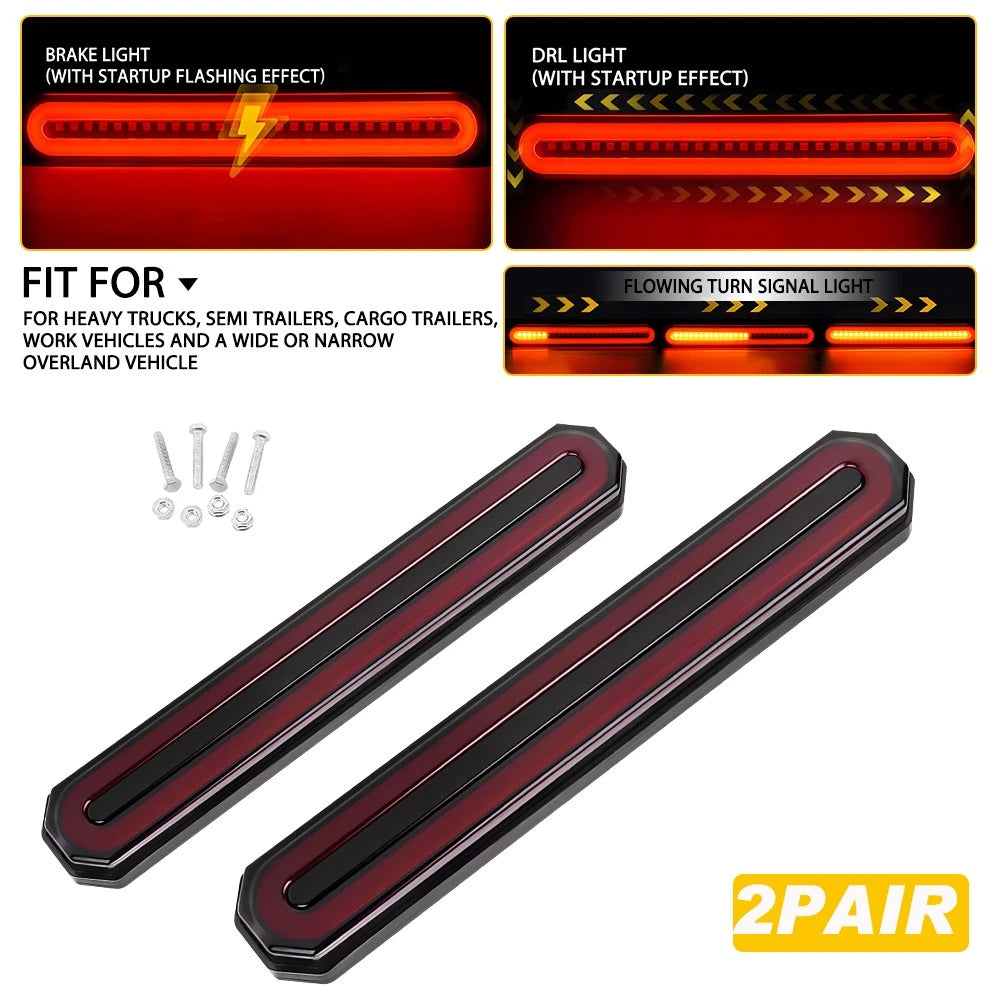 4X Tray Back Ute Tail Lights 87 LED Flowing Turn Signal Truck Trailer Rear Stop
