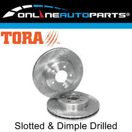 Front Drilled Slotted Disc Brake Rotors for Falcon BA BF FG XT 02-12 LTD XR6 XR8