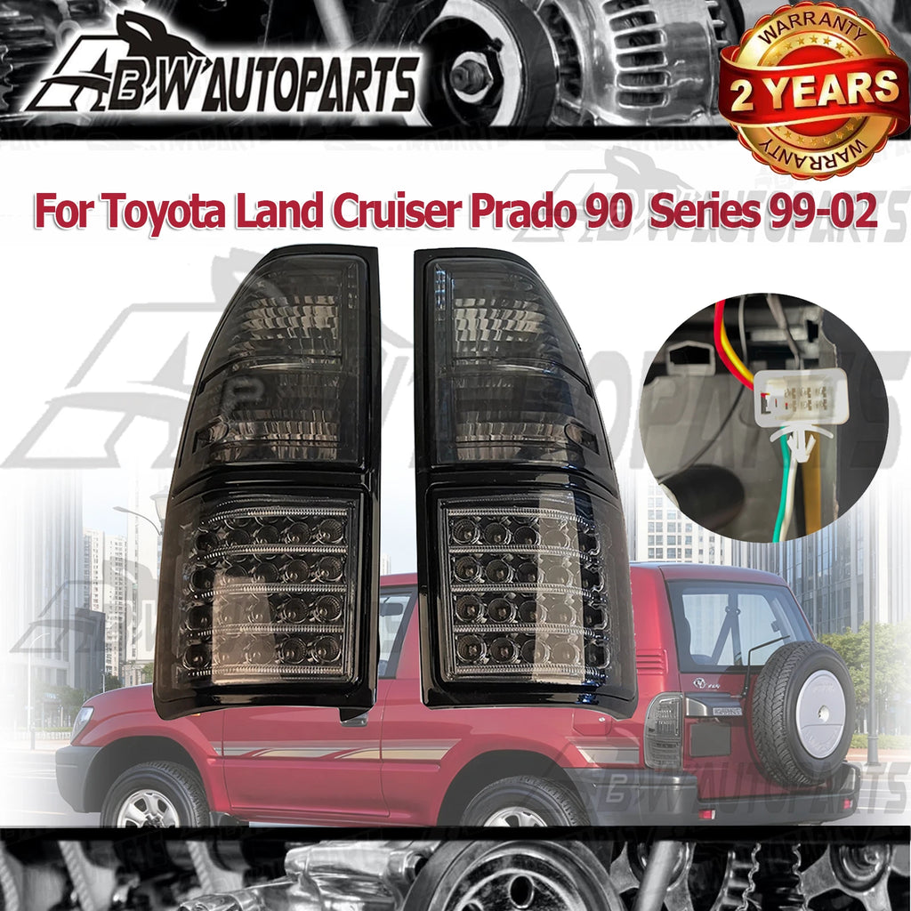 Pair LED Smoked Tail Light Fit Toyota Land Cruiser Prado J90 J95 1995-2003