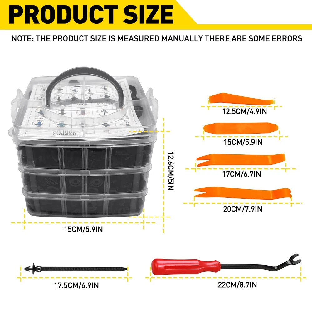 1300x Car Trim Body Clips Rivets Auto Retainer Panel Bumper Plastic Fastener