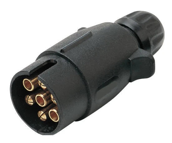 ADR approved 7 pin large round plastic trailer plug TP7PLB for caravans and campers