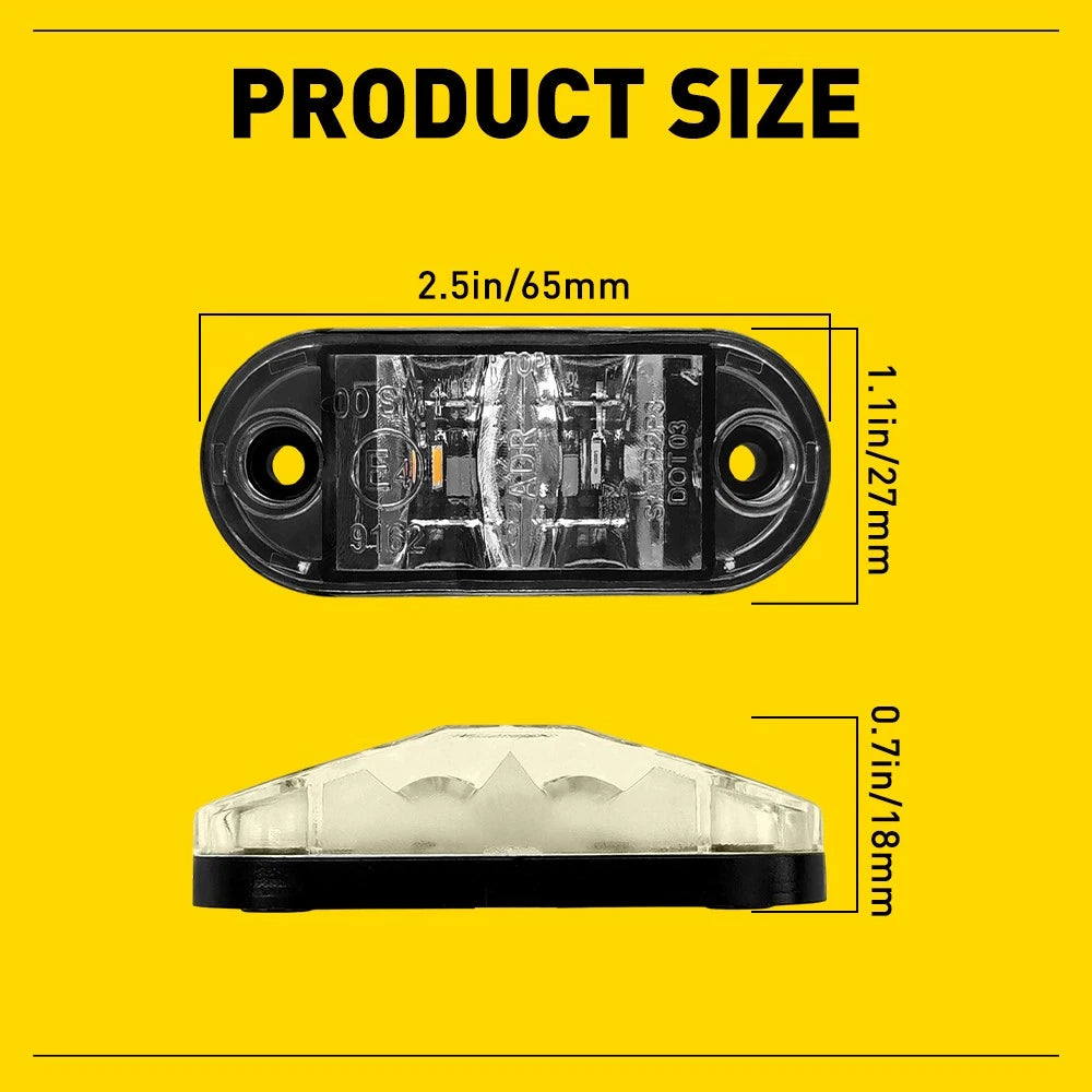 10-100X LED Clearance Lights Side Marker Amber Red Indicators Trailer Lamp NEWA