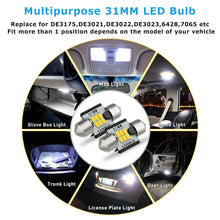 Load image into Gallery viewer, AUXITO 31MM Festoon Interior LED Car Light Plate Number Bulb Globe Xenon White