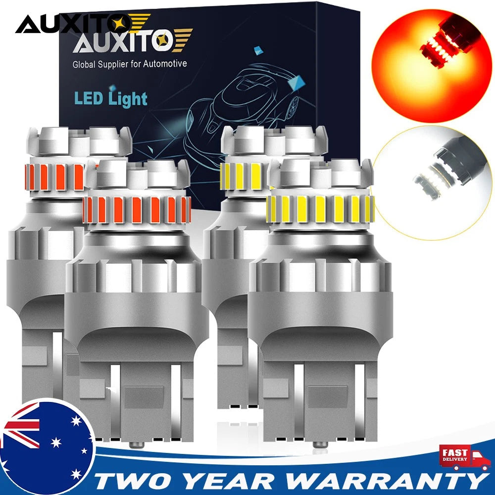 2X T20 7443 RED WHITE LED AMBER CAR BRAKE STOP TAIL LIGHT BULB BRAKE STOP TAIL.