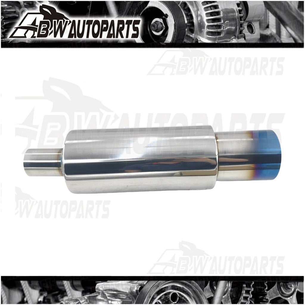 3.5" 2" Inlet Blued Tip Polished/Blued Cannon Exhaust Muffler