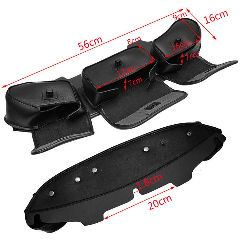 3 Pouch Pocket Fairing Windshield Bag For Harley Electra Street Glide Touring ST