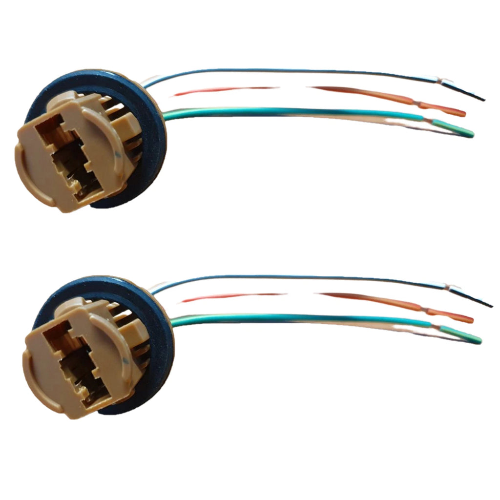 T20 7443 Dual Filament Wedge Car Stop Light Blub Globe Socket Connector x 2pc
